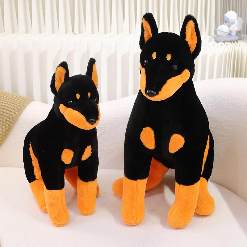High Quality Simulation Dog Plush Toy Stuffed Lifelike Doberman Puppy Doll Home Decor Cartoon Kids Boy Girl Birthday Gift