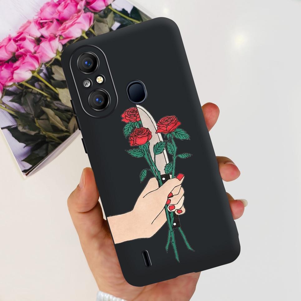 For ITEL A58 ITEL A49 Back Cover Jelly Stylish Beauty Pattern Printed Phone Case For ItelA48 A 49 Soft Black Matte Silicone Etui
