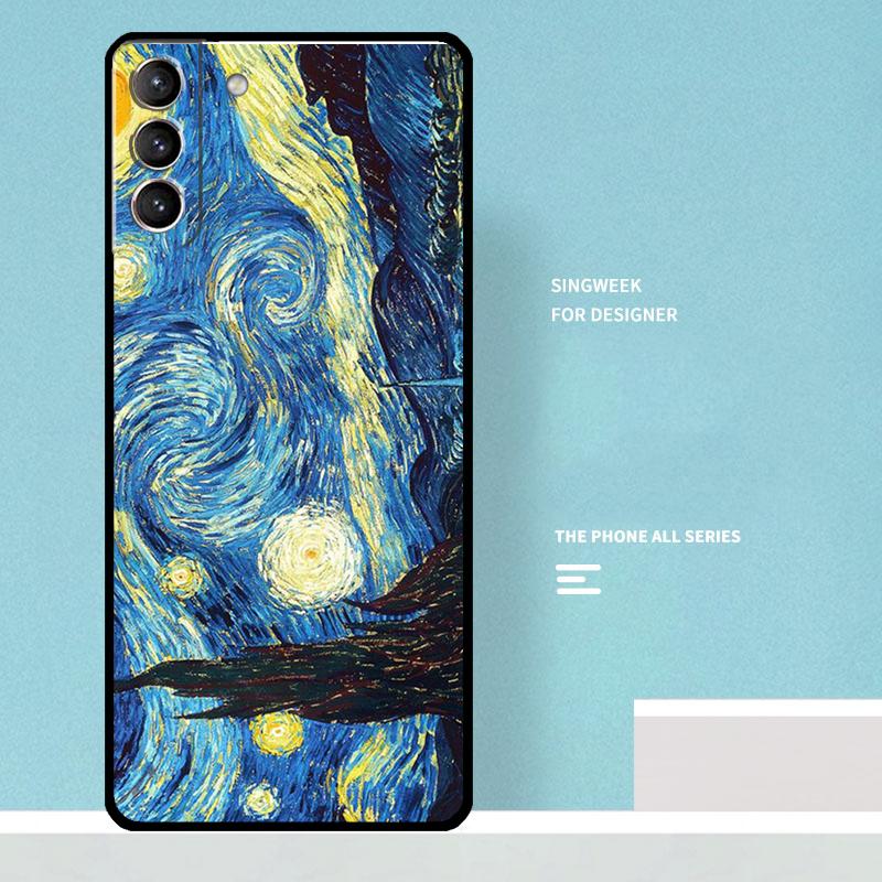 Van Gogh Starry Night Case For Samsung Galaxy S24 S22 S21 S23 Ultra Note 20 S8 S9 S10 Note 10 Plus S20 FE Cover