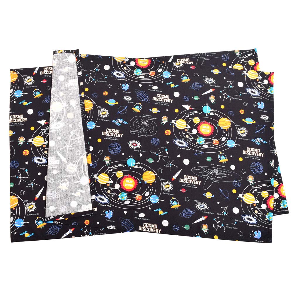 COLORFUL CANDY STYLE Салфетка для школьного планетария Солнечной системы и космоса N3663720 Мальчики, дети, ткань, стильная, обед, хлопок, (черный)