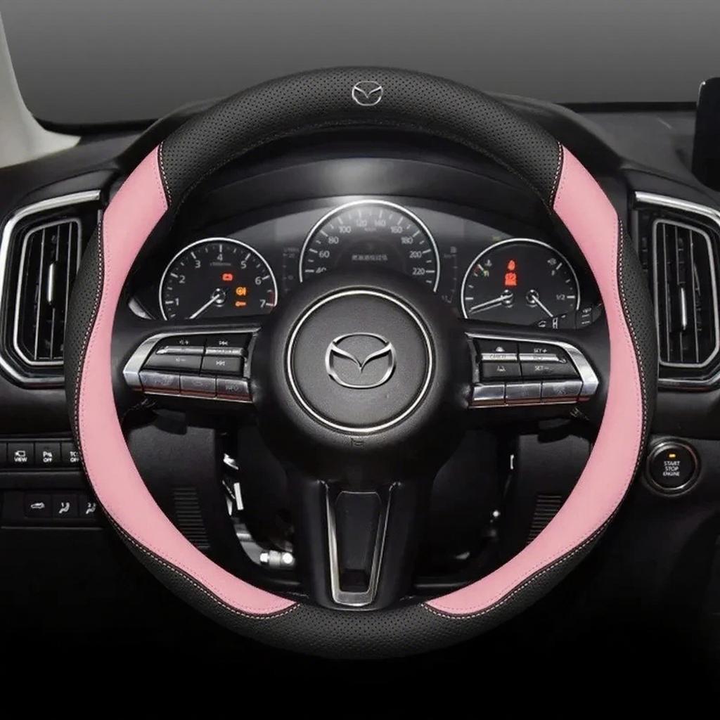 Для Mazda 3 5 6 SKYACTIV Axela Atenza CX30 CX50 CX5 CX7 CX8 CX9 MX5 RX8 BT50 Замшевая Кожаная Накладка на Руль Автомобиля Аксессуары
