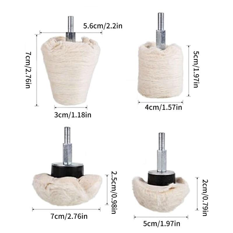 4Pieces Buffing Pad Polishing Wheel Set Multi Surfaces Polishing Wheel Set for Home and Professional Projects