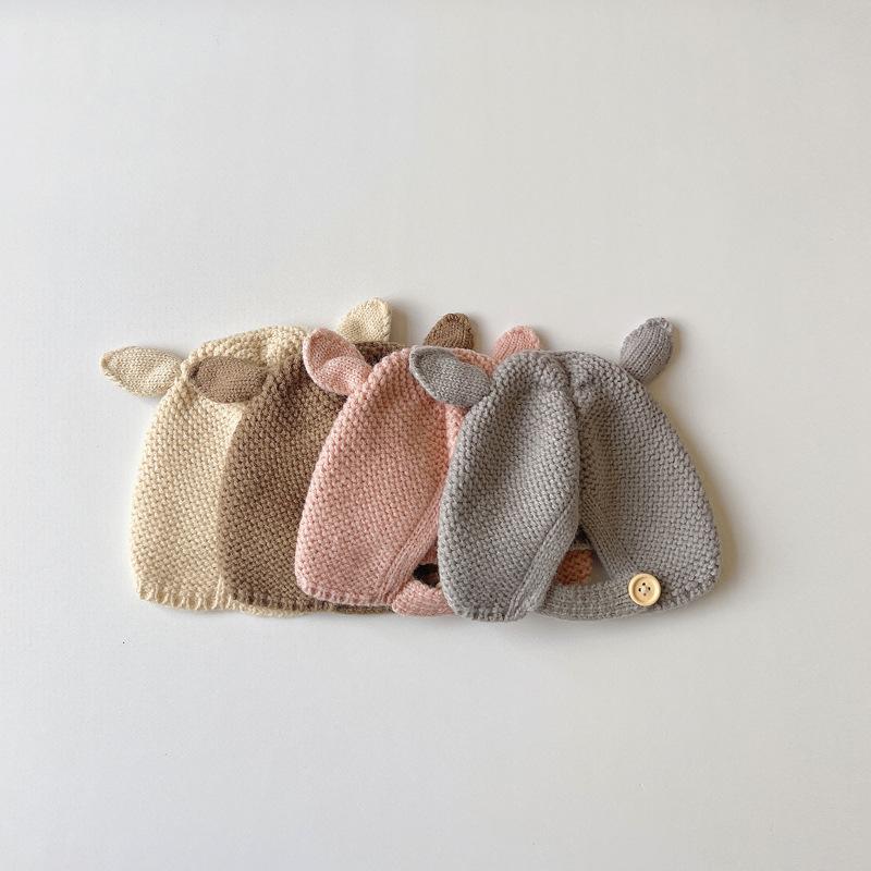 0-2 Years Baby Hat Autumn Winter Ear Rabbit Knitted Kids Hat Baby Girls Baby Boys Cute Wool Hat Baby Accessories Newborn