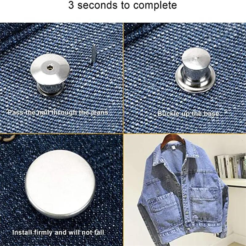 20 шт. регулируемые съемные пуговицы для джинсов, гвозди, пряжки без шитья в стиле ретро из металла для самостоятельного изготовления аксессуаров для одежды