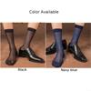 Mens Sexy Stockings Plaid See-Through Socks Breathable