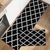 Kitchen Floor Mat Simple Modern Black and White Grid Absorbent Oil Absorption Household Wear-resistant Anti-slip Mat Diatom Mud Foot Mat