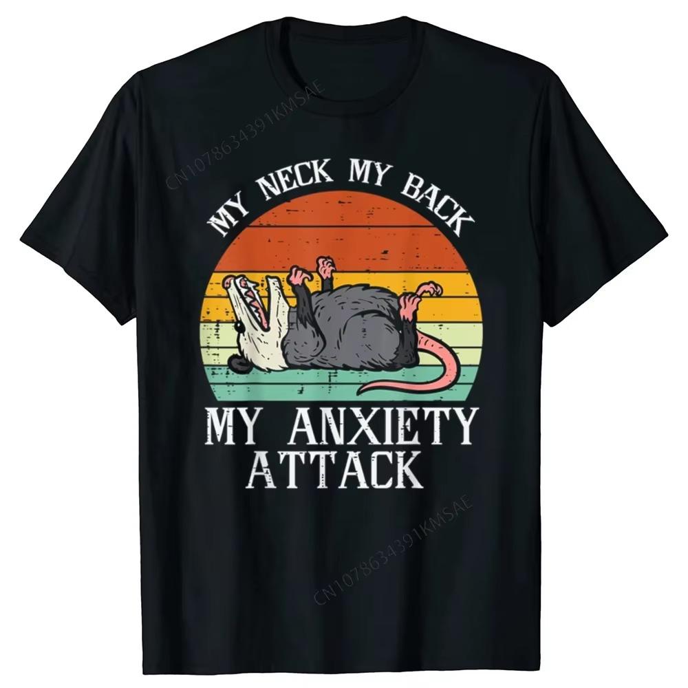 Funny Opossum Anxiety Attack Tshirt Y2k Summer Streetwear Graphic Tees Unisex Unisex Unisex Casual Round Neck Top