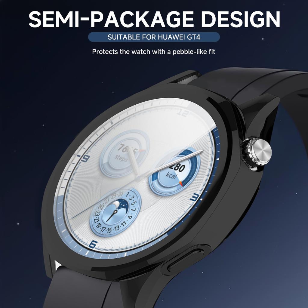 Защитный чехол-пленка из закаленного стекла для Huawei Watch GT 5 46 мм Жесткий защитный бампер из поликарбоната для Huawei GT5 46 Аксессуары