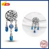 100% S925 Sterling Silver Firefly Charms Evil Eye Hot Air Balloon Blue Charms Fit  Original Bracelet DIY Jewelry Making