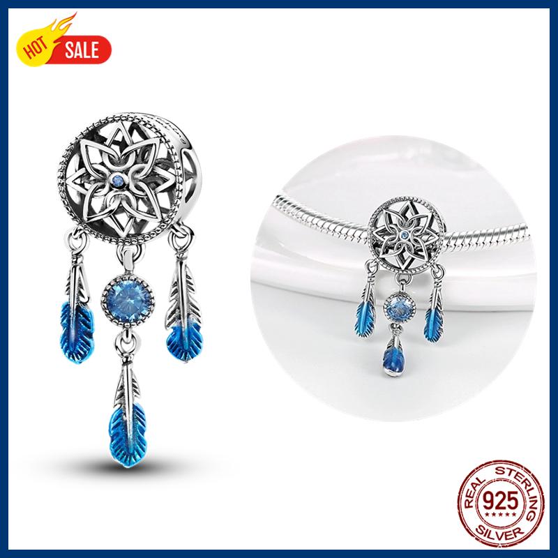 100% S925 Sterling Silver Firefly Charms Evil Eye Hot Air Balloon Blue Charms Fit Original Bracelet DIY Jewelry Making