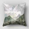 Mountain Forest Pillow Cover Bedroom Home Office Decorative Pillowcase Square Zipper Pillow Cases Satin Fabric EcoFriendly