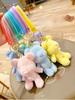 Delightful Candy Colored Plush Bear Keychain Cute Cartoon Pendant For Stylish Girls