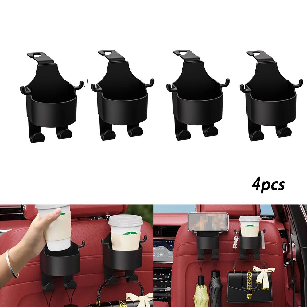 2/4 шт., крючок для заднего сиденья автомобиля, вешалка, органайзер для хранения, универсальный с подстаканником для сумочки, универсальные автомобильные аксессуары
