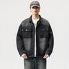 American Denim Jacket Men'S Loose Large Size Trendy Tooling Jacket Black Trendy Denim