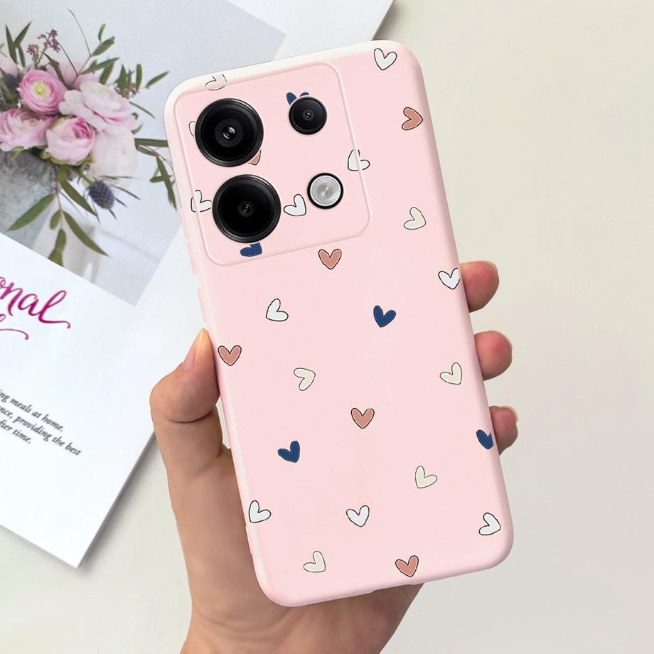 Чехол-сердечко для телефона Xiaomi Poco X6 Pro 5G Чехол PocoX6 5G Мягкий жидкий силикон Capa Для Xiaomi Redmi Note 13 Pro 5G