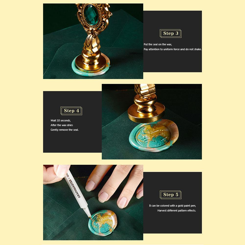 Набор печатей из сургуча Печать/Головки для печати/Восковые бусины Набор для сургучной печати Съемная ручка/Ложка/Круглый воск для подарочной упаковки