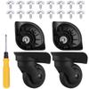 Ailunate Suitcase Caster Replacement Tire Kit, Carry-on Case Wheels, Rubber, Quiet, Repair Parts, Axle Replacement, A52, Set of 4