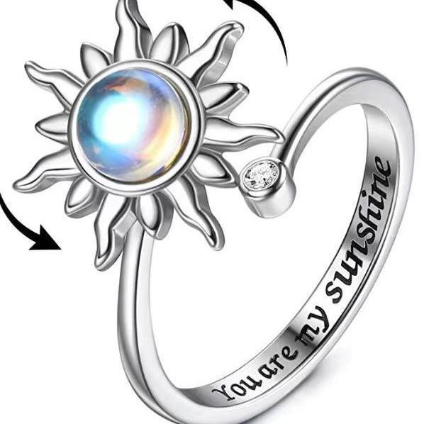 Кольцо с вращающейся бусиной Micro-motion Женское креативное кольцо Антистрессовое тревожное женское украшение для рук