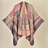 Shawl Imitation Cashmere Knitted Scarf Split Fork Oil Painting Cape Cloak Outside