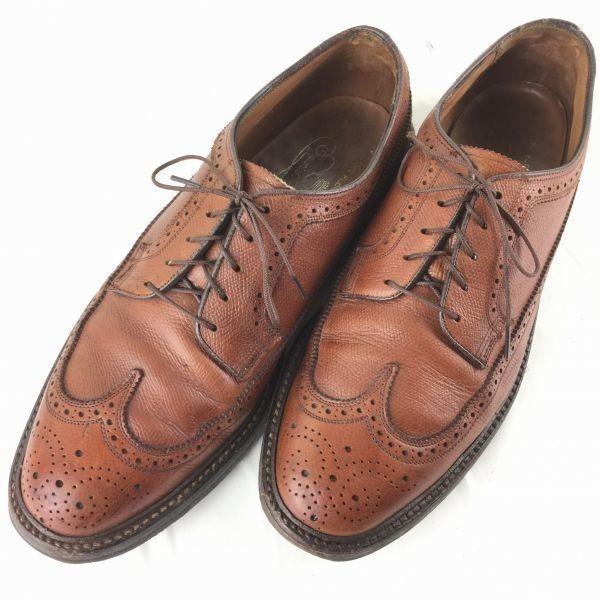 1970s-80s FLORSHEIM Kenmoor Wingtip Shoes Brown size 9.5E Vintage Men's(USED)