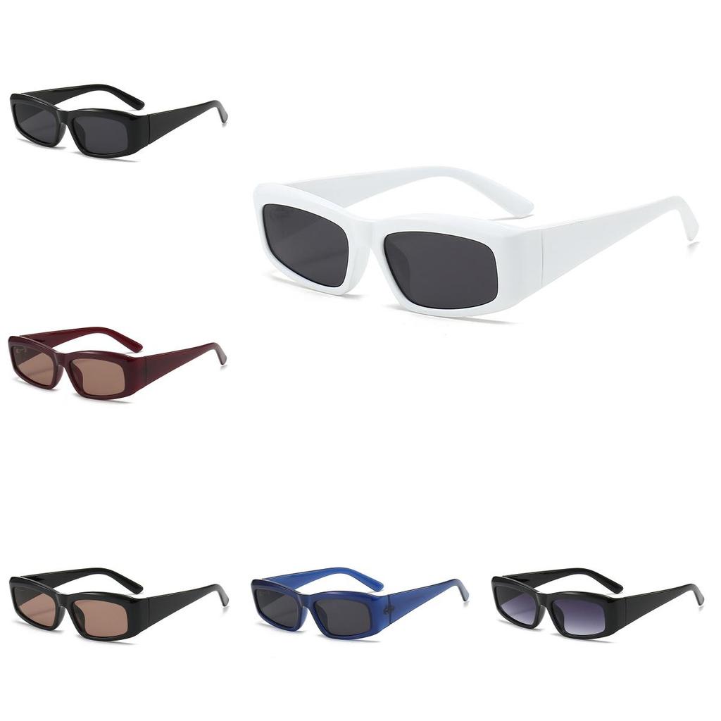 Retro Square Sunglasses Uv400 Protection Black Frame Grey Lens Fashion Streetwear Sunnies