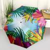 1pc Tropical Flowers Automatic Folding Umbrella, Portable Collapsible Design, 8-Rib Iron Frame, Outdoor Accessory yy250905072