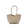Medium Woven Leather Tote Bag Women French Style Rattan-Inspired Shoulder Casual Travel Handbag
