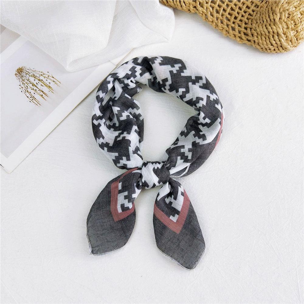 Маленький квадратный шарф из хлопка и льна, шелковый шарф, женский, весна и осень, новый стиль, художественный и универсальный, модный, темпераментный шарф-повязка на голову