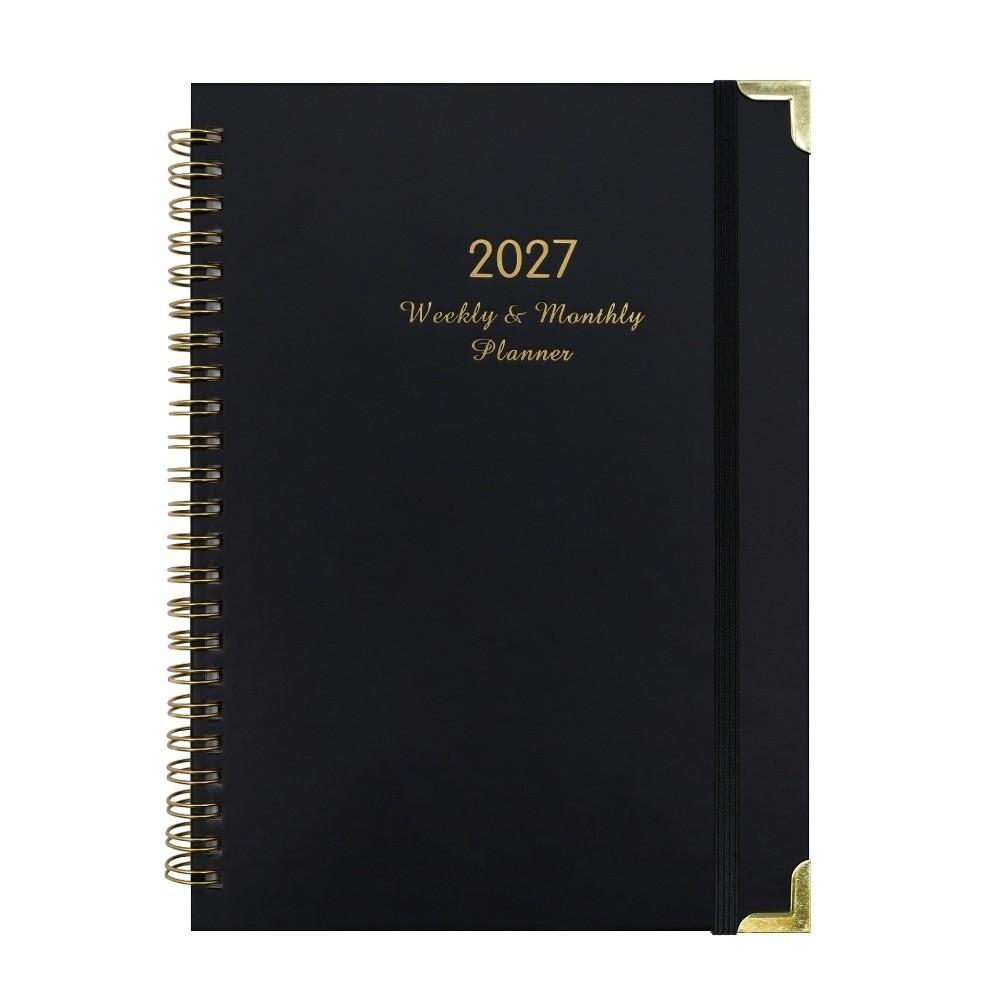 Solid Color 2027 Weekly Planner Twin Wire Binding A5 Agenda Book Business Meeting