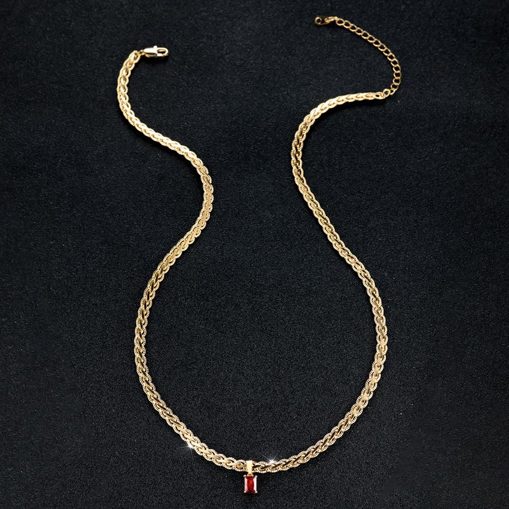 Роскошное золотого цвета, прямоугольная цепочка с подвеской, ожерелье для женщин, свадебные украшения, подарки