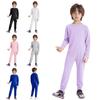 Unisex Kids Special Needs Clothing Round Neck Long Sleeve Back Invisible Zipper One Piece Cotton Jumpsuit