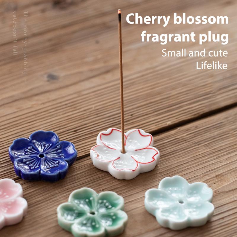 Цветы сакуры Керамическая подставка для благовоний в японском стиле для дома и спальни