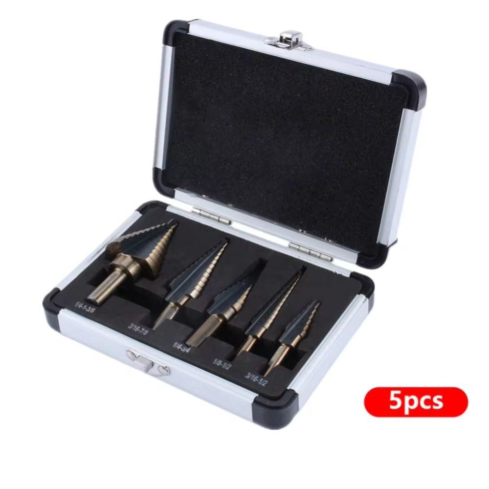 5 шт. ступенчатых сверл по дереву и металлу HSS, портативное ступенчатое сверло для отверстий