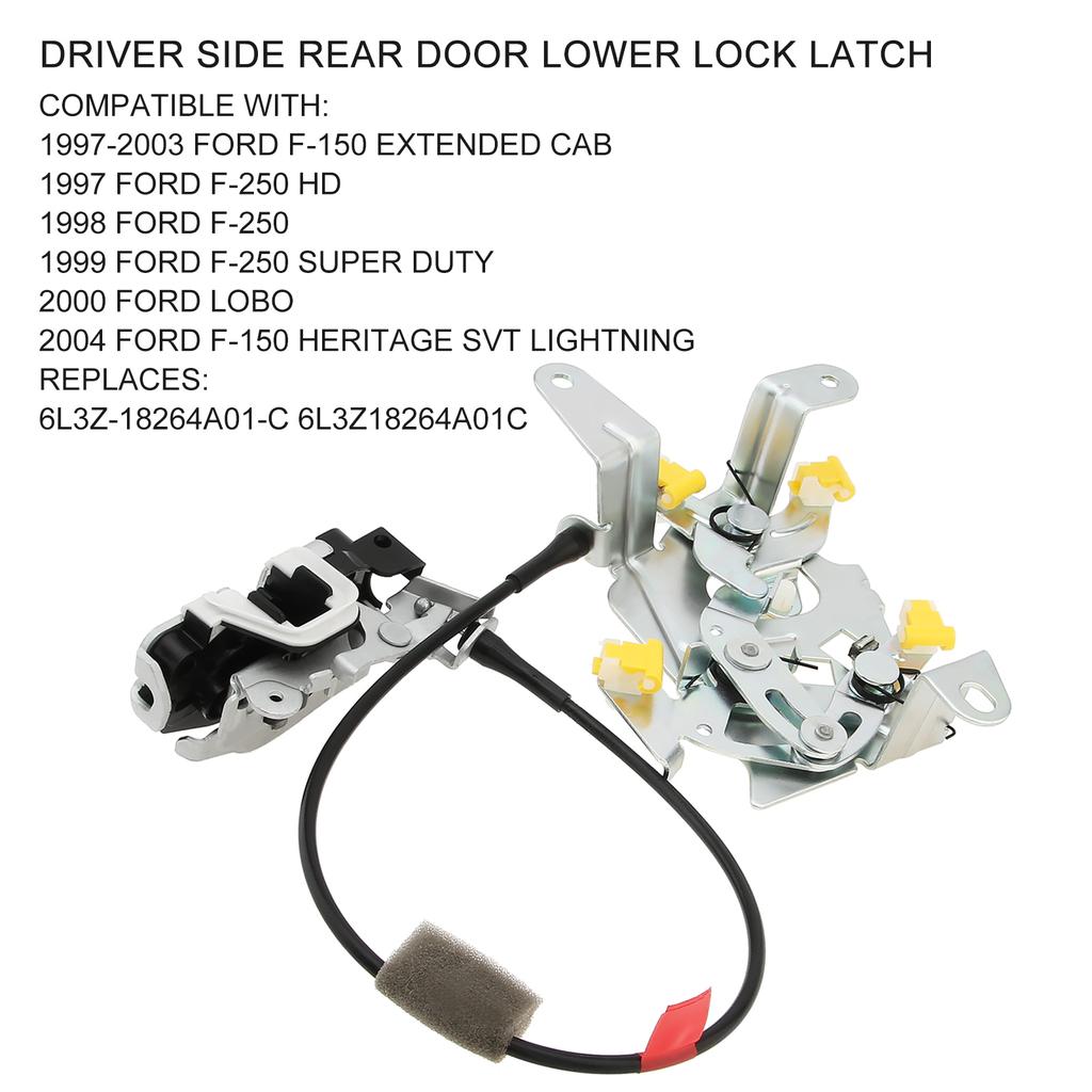 6L3Z18264A01C задняя левая нижняя защелка задней двери со стороны водителя, подходит для Ford F-150 F-250 HD Super Duty Lobo Heritage Extended Cab 1997-2003