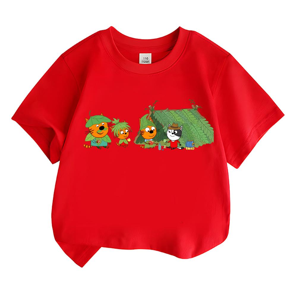 2026 NEW Kid-e-cats Boys Girls Kids cartoon Clothing T-shirt Round Neck Short Sleeves Fashion Cute T-shirt Streetwear Manga/Comic Tees anime T-shirt