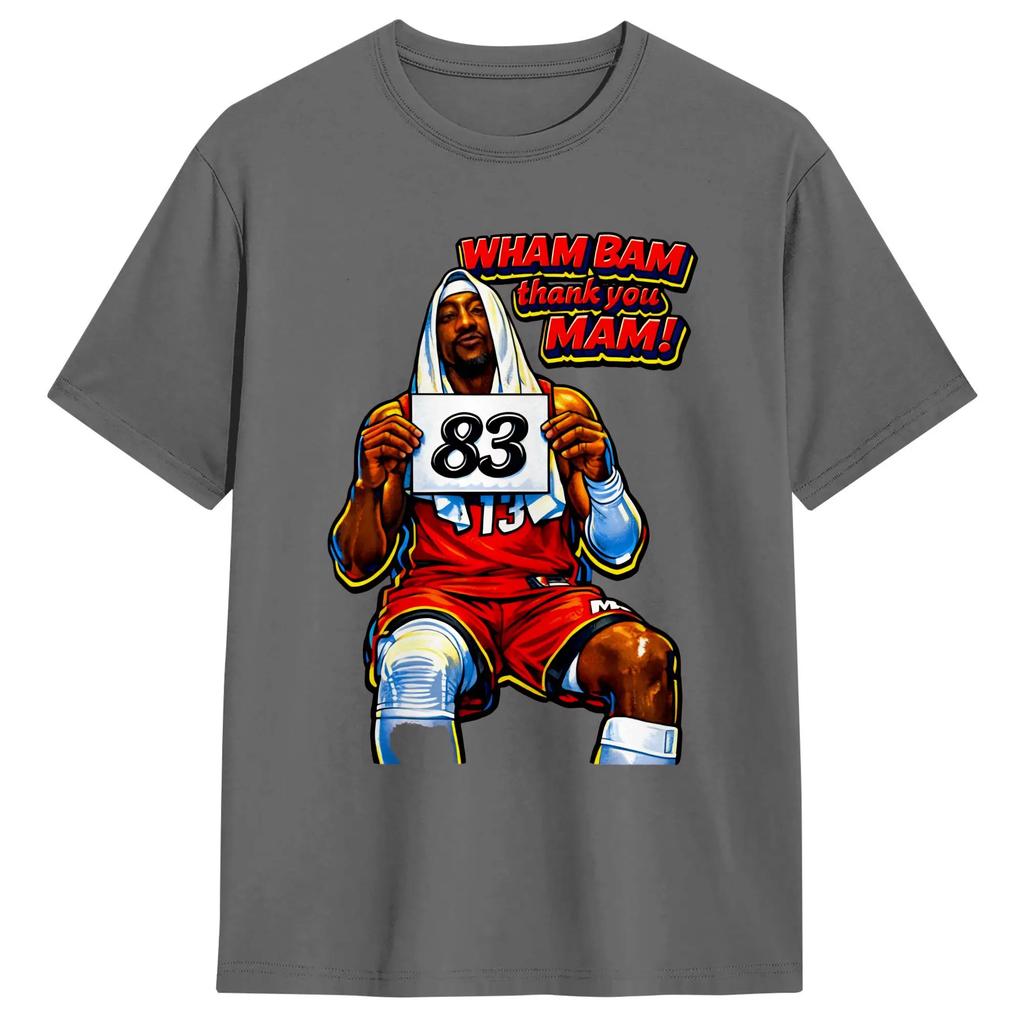 Bam Adebayo 83 Points T Shirt for Men Pure Cotton Funny T-Shirt O Neck Tee Shirt Short Sleeve Clothing Plus Size