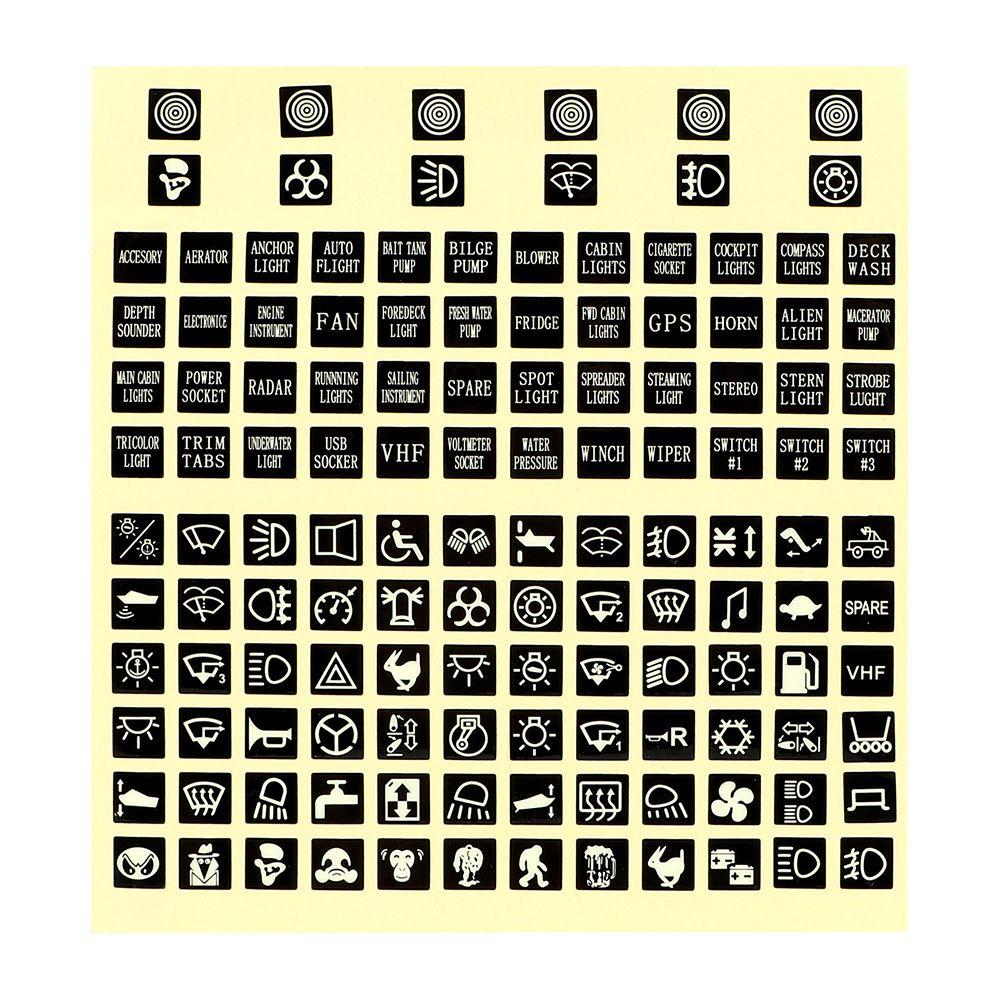 Наклейка на многофункциональную схему приборной панели, светящиеся наклейки, этикетка переключателя, наклейка на кнопку автомобиля