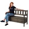KADAX Wooden Garden Bench With Backrest 120cm With Box Terrace Balcony 