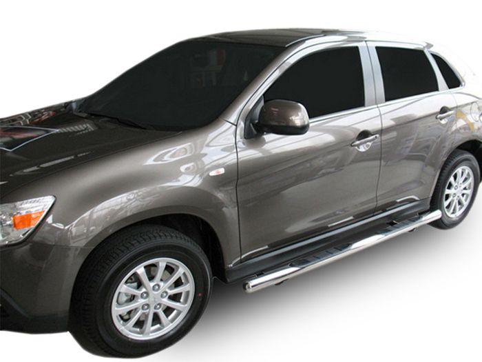 Tubes Marche-Pieds - J&J Automotive - Compatible Mitsubishi ASX 2010 - 2 Pièces - Noir - Voiture