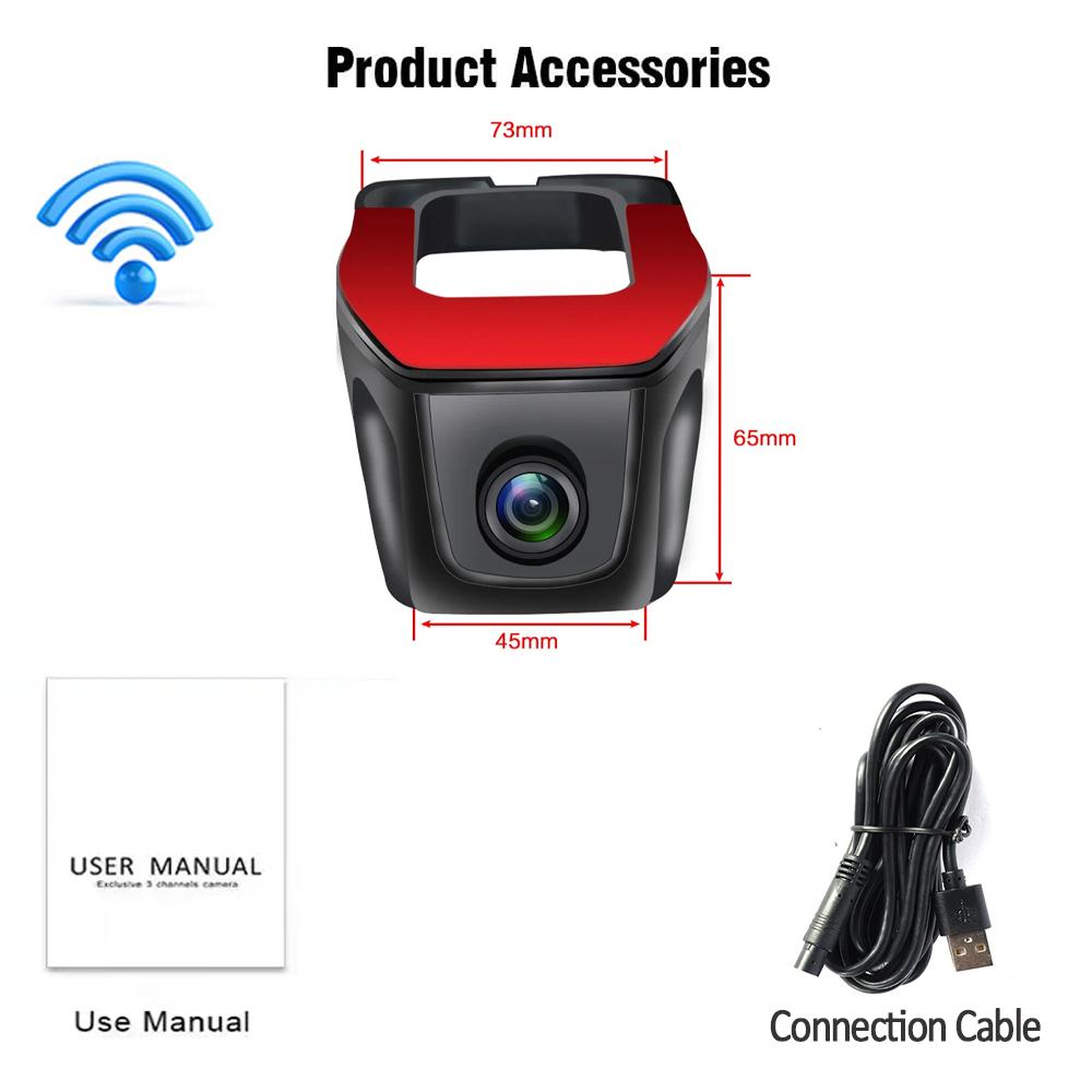 WIFI 1080P Android Мультимедийный Видеорегистратор Автомобильный Видеорегистратор Видеорегистратор для Автомобилей Автомобильная Камера Циклическая Запись Черный Ящик Автомобильный Аксессуар