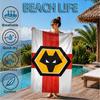 Wolves Team Emblem Printed Microfiber Beach Towel, Soft And Absorbent, Quick-Dry, Ideal for Summer Travel, Beach Essential, Swimming Pool