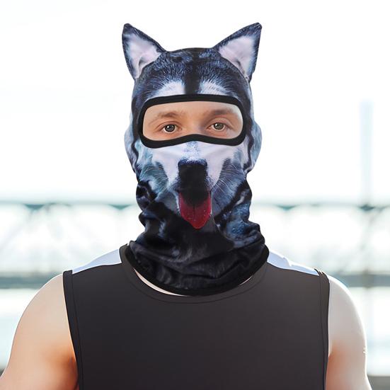 Летняя велосипедная защита для лица, шейный платок, ветрозащитный, защита от ультрафиолета, дышащий, мужской и женский уличный 3D-шлем с изображением животных, полностью покрывающий шею шарф с капюшоном