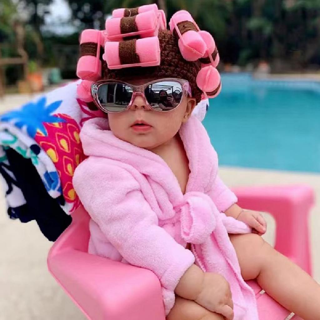 Забавная вязаная шапка-бини с кудрями для девочек, модная шапка-парик, ручная вязка, шапка для косплея, новинка, пуловер, головной убор