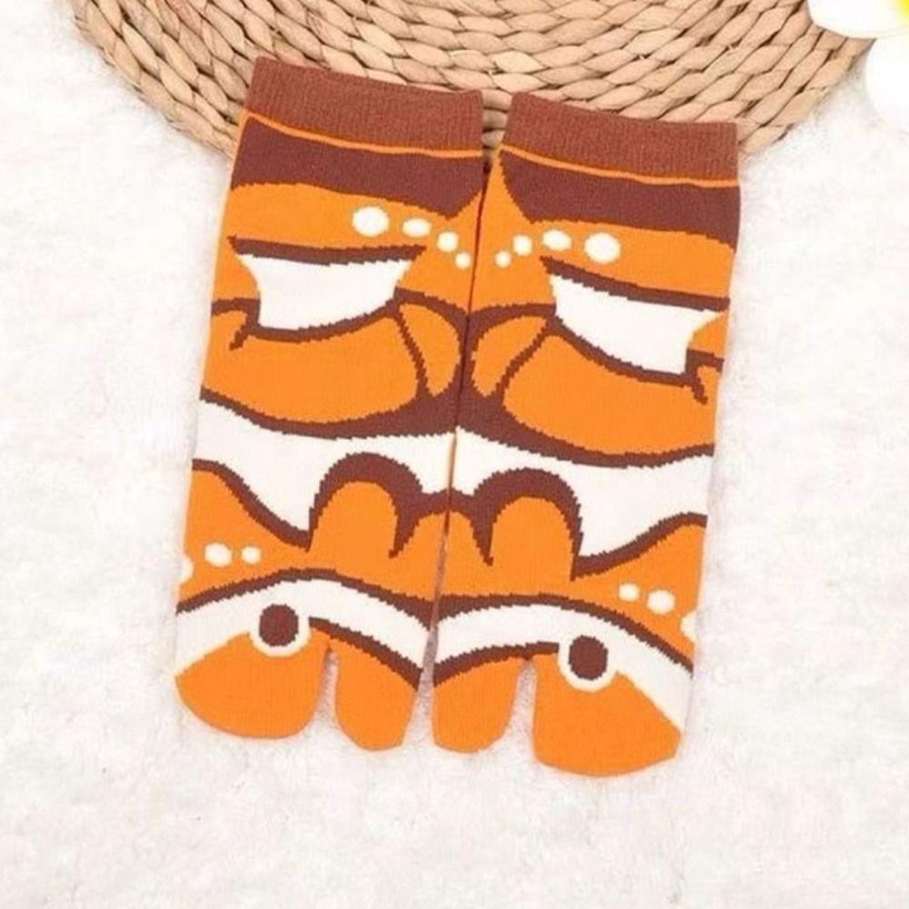 Носки с раздельными пальцами «Кит», носки до середины икры с глубоководными животными, удобные забавные носки-трубы с рыбами, подарок