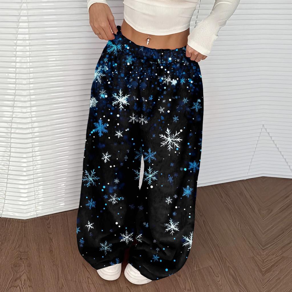 Женские повседневные и модные брюки с эластичной талией, свободные, с широкими штанинами