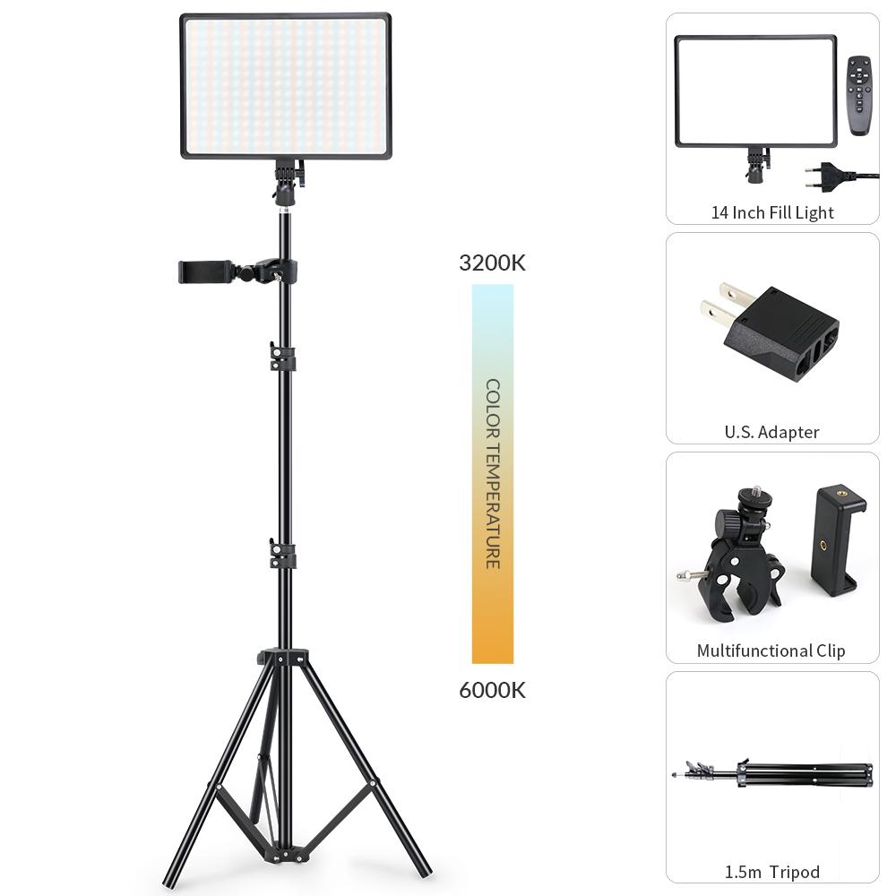 Светодиодный видеосветильник для студийной фотосъемки 3200K-6000K Cri95+ для игр, трансляций, веб-конференций на YouTube