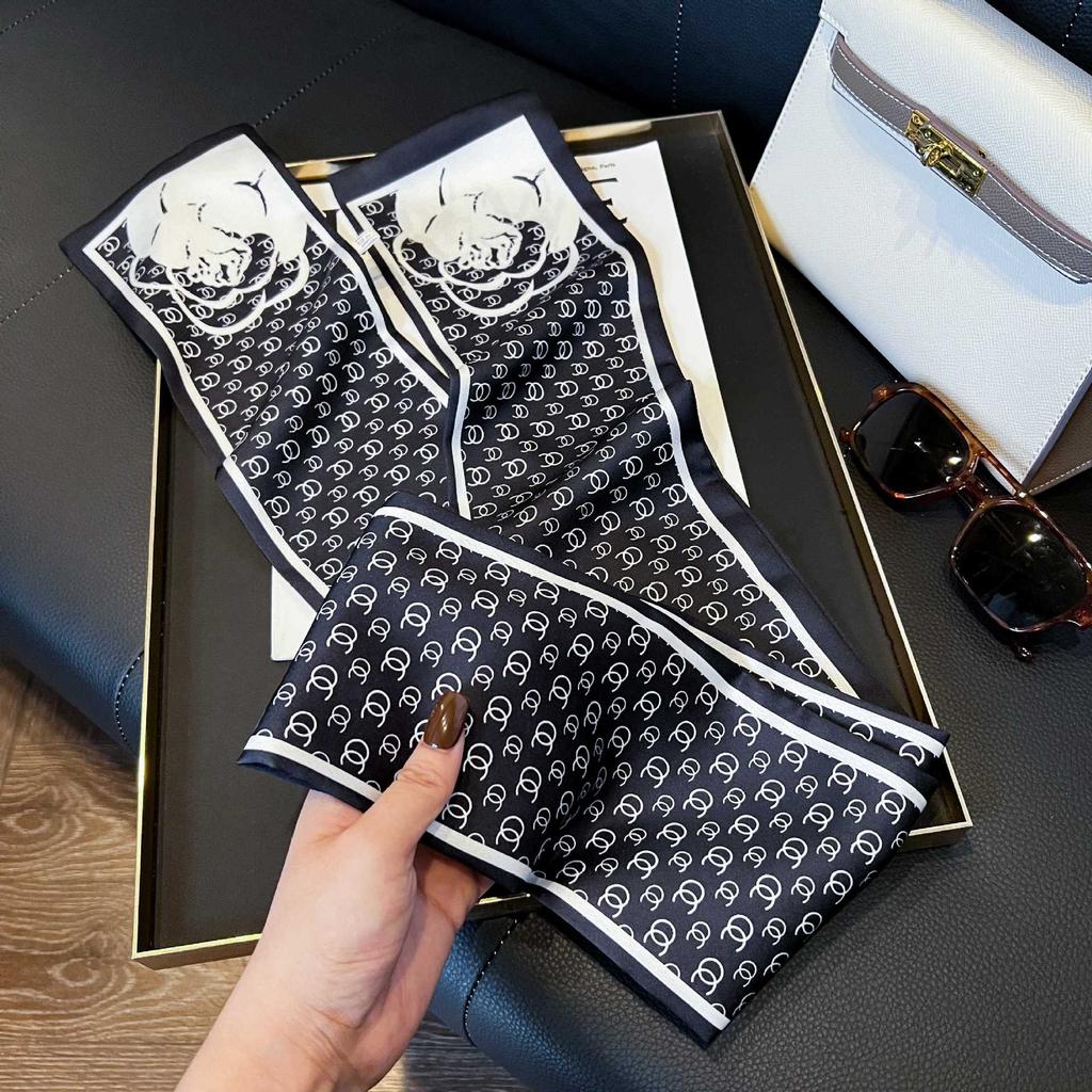 New small scarf thin and narrow strip printed silk scarf women's new streamer fashionable versatile professional decoration scarf scarf