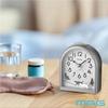 MAG Alarm Clock Table Analog Cat Animal Cute Children Silent Continuous Second Hand Electronic Sound Snooze Light Silver Approximately 12.8 cm tall