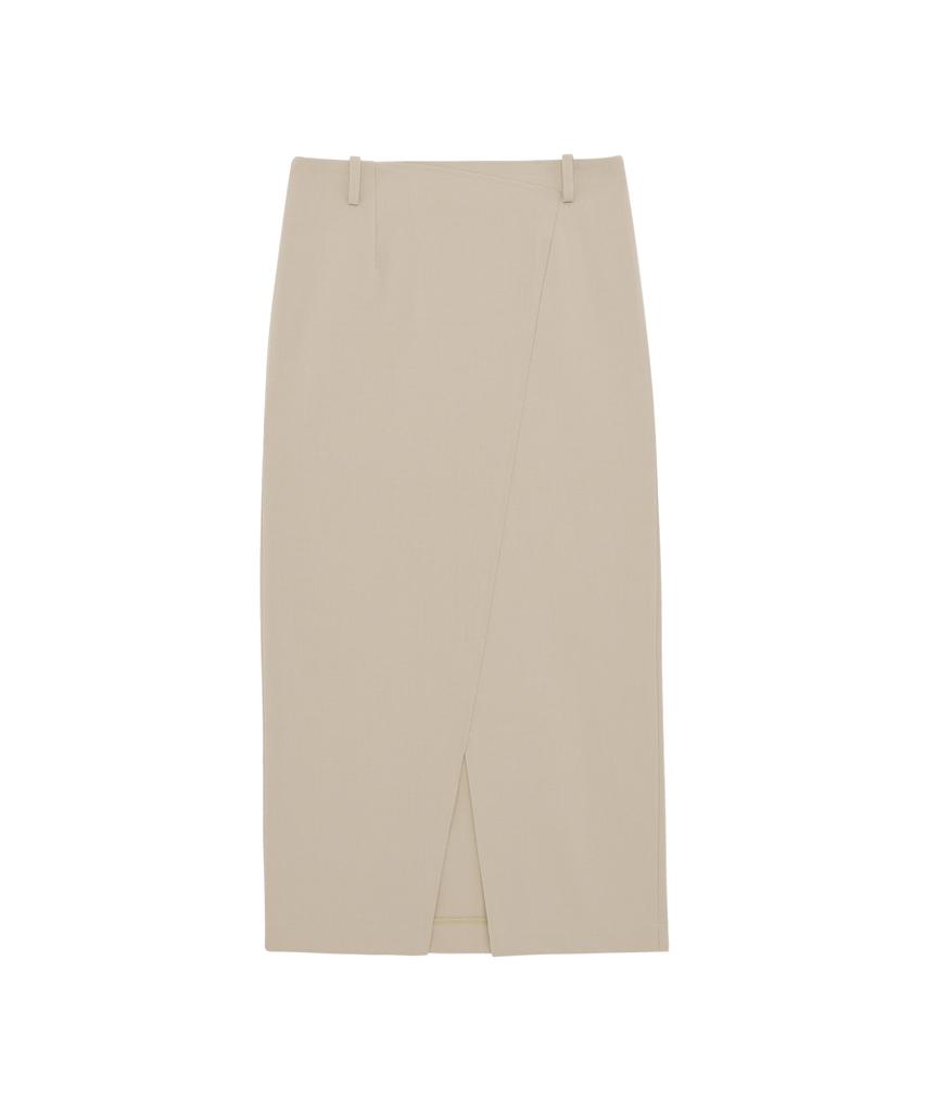 Hye Young Kim Cord Set Tailored H-Line Maxi Skirt - Light Beige