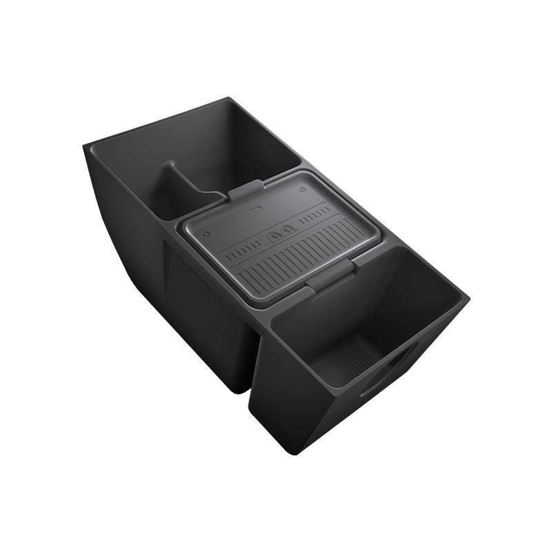 Tesla Central Console Storage Box: Original Car Color, Convenient Silicone Organizer for Lower Console Layer
